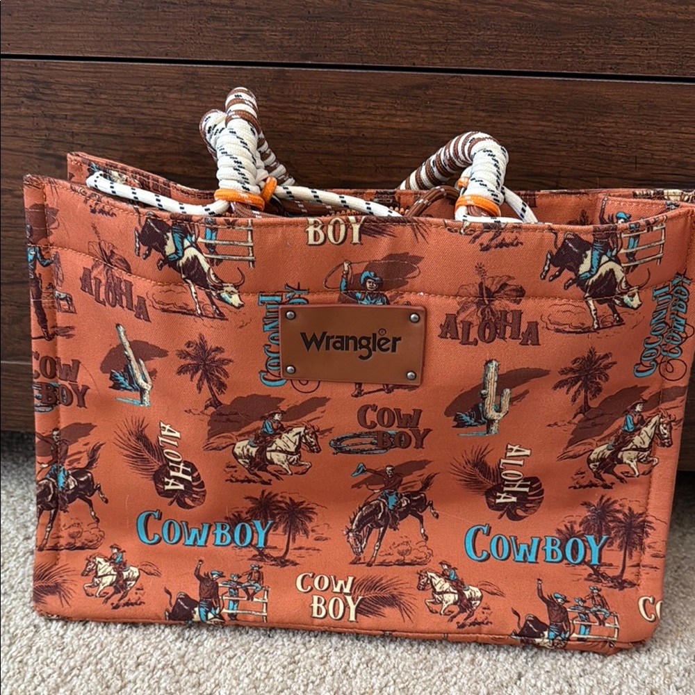 Wrangler Western Cowboy Orange Tote